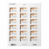 Herfst vallende bladeren etiket (Full Sheet)