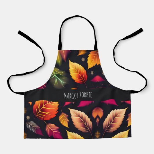 Herfst vallende bladeren Gradiënt Regenboog Patroo Schort (Voorkant)