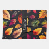 Herfst vallende bladeren Gradiënt Regenboog Patroo Theedoek (Horizontaal)