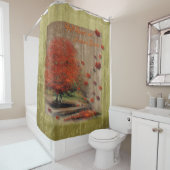 Herfst vallende bladeren landschap douchegordijn (In situ)