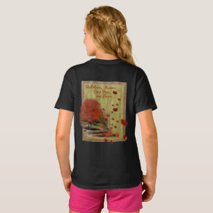 Herfst vallende bladeren landschap t-shirt