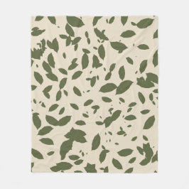 Herfst vallende bladeren Olijfgroen Fleece Deken