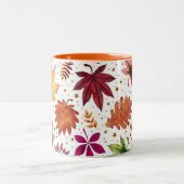 Herfst Vallende Bladeren Oogst Thanksgiving Patroo Tweekleurige Koffiemok (Center)