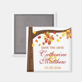 Herfst vallende bladeren opslaan de datum magneet (Voorkant / Achterkant)