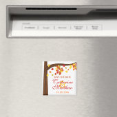 Herfst vallende bladeren opslaan de datum magneet (Insitu (Vaatwasser))