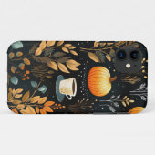 Herfst vallende bladeren pompoen Case-Mate iPhone case (Achterkant (horizontaal))