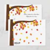 Herfst vallende bladeren RSVP / Antwoord (Voorkant / Achterkant)