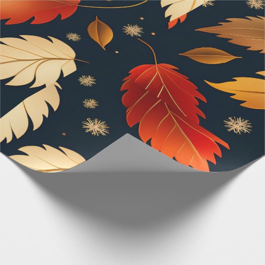 Herfst vallende bladeren Sinaasappel Retro Pattern Cadeaupapier (Hoek)