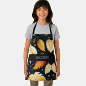 Herfst vallende bladeren Sinaasappel Retro Pattern Schort (Insitu)