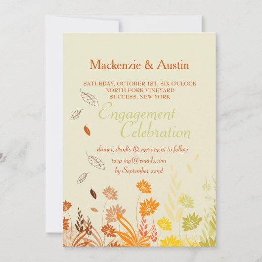 Herfst Vallende Bladeren Uitnodiging (Voorkant)