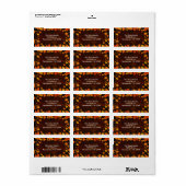 Herfst vallende glinsterende bladeren rustieke gla etiket (Full Sheet)