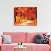 herfst van bosgebied rond doek canvas afdruk (Insitu (Woonkamer))