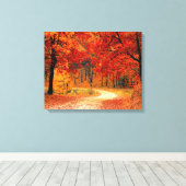 herfst van bosgebied rond doek canvas afdruk (Insitu (Houten vloer))