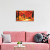 herfst van bosgebied rond doek canvas afdruk (Insitu (Woonkamer))