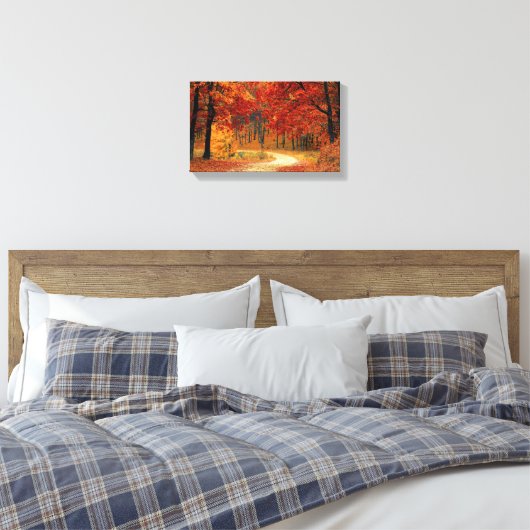 herfst van bosgebied rond doek canvas afdruk (Insitu (Slaapkamer))