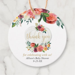 Herfst van Bourgogne, florale pompoenen, baby show Bedankjes Labels