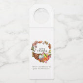 Herfst van cornucopie Botanische Thanksgiving Flessenhanger (Voorkant)