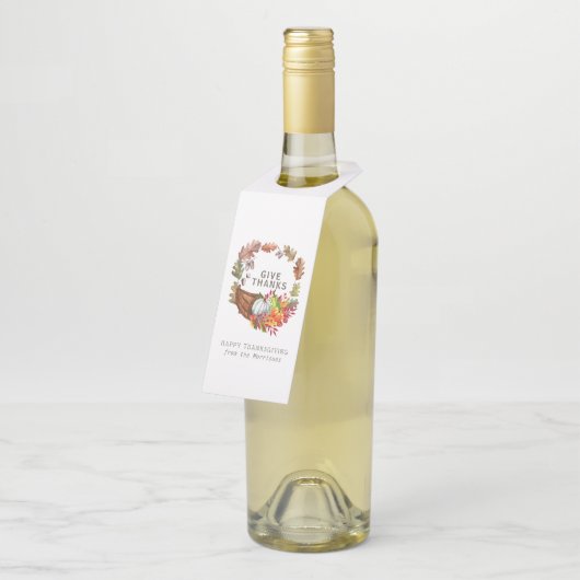 Herfst van cornucopie Botanische Thanksgiving Flessenhanger (Schuin)