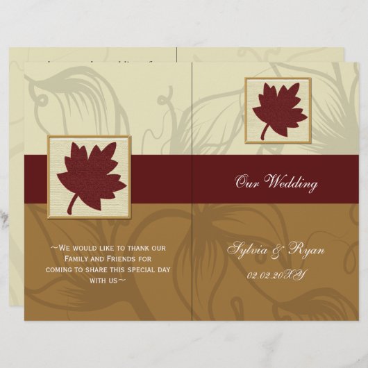 herfst van cranberry leaf herfst herfstbruiloft (Voorkant / Achterkant)