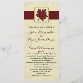 herfst van cranberry leaf herfst herfstbruiloft programmakaart