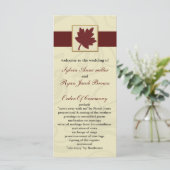 herfst van cranberry leaf herfst herfstbruiloft programmakaart (Staand voorkant)