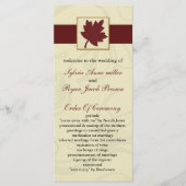 herfst van cranberry leaf herfst herfstbruiloft programmakaart (Voorkant)