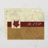 herfst van cranberry leaf herfst herfstbruiloft uitnodiging briefkaart (Voorkant / Achterkant)