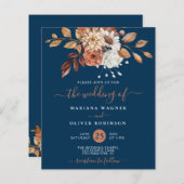 Herfst van de begroting Floral over de uitnodiging (Voorkant / Achterkant)