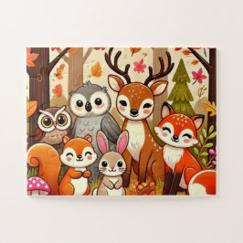 Herfst van de bosdieren legpuzzel