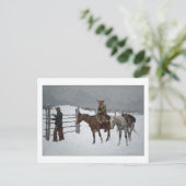 Herfst van de Cowboy door Frederic Remington Briefkaart (Staand voorkant)