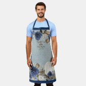 Herfst van de dankbare familie Leaf Pumpkin Navy B Schort (Gedragen)