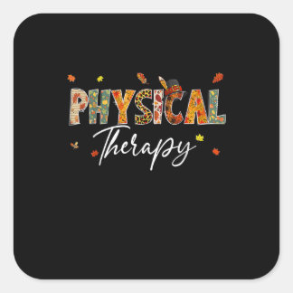 Herfst van de herfstboom van de fysische therapie  vierkante sticker