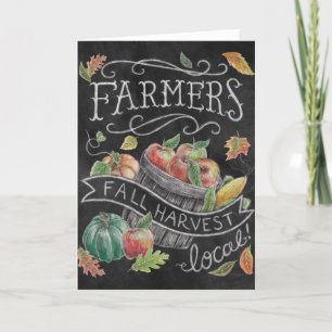 Herfst van de landbouwer Harvest Chalkboard Feestdagen Kaart