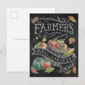 Herfst van de landbouwer Harvest Chalkboard Feestdagenkaart (Voorkant / Achterkant)