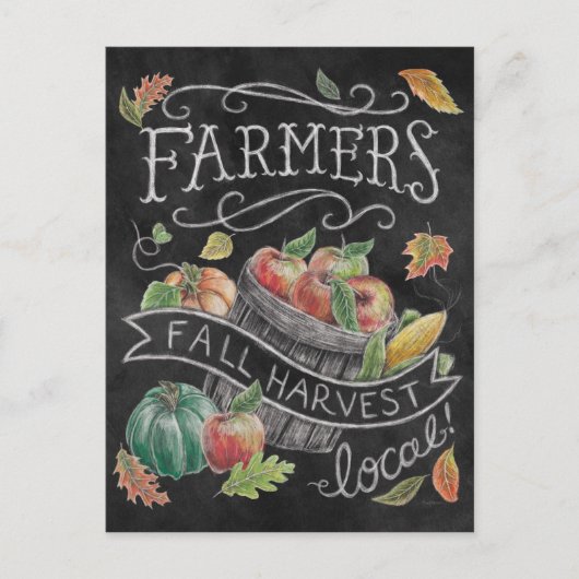 Herfst van de landbouwer Harvest Chalkboard Feestdagenkaart (Voorkant)
