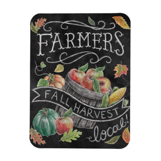 Herfst van de landbouwer Harvest Chalkboard Magneet (Verticaal)