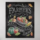Herfst van de landbouwer Harvest Chalkboard Poster (Voorkant)