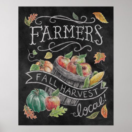 Herfst van de landbouwer Harvest Chalkboard Poster (Voorkant)