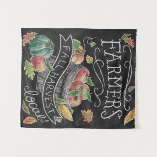 Herfst van de landbouwer Harvest Chalkboard Wandkleed (Voorkant (horizontaal))