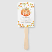 Herfst van de liefdespompoen waterverf trouwprogra handwaaier (Voorkant)