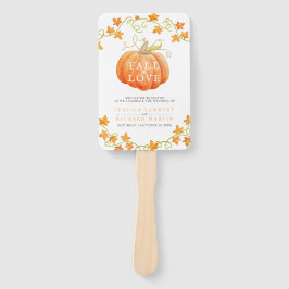 Herfst van de liefdespompoen waterverf trouwprogra handwaaier