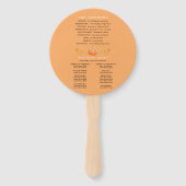 Herfst van de liefdespompoen waterverf trouwprogra handwaaier (Achterkant)