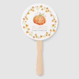 Herfst van de liefdespompoen waterverf trouwprogra handwaaier