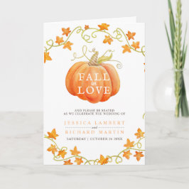 Herfst van de liefdespompoenbruiloft met waterverf programma