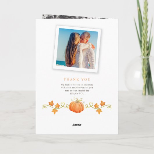 Herfst van de liefdespompoenbruiloft met waterverf programma (Achterkant)