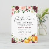 herfst van de liefhebbende autiumn floral baby sho kaart (Staand voorkant)