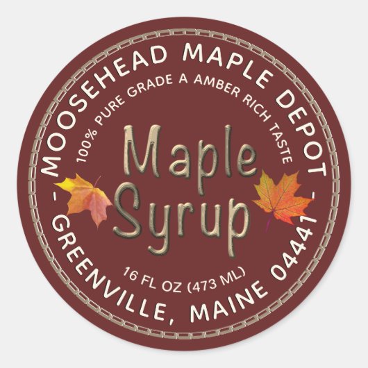 Herfst van de Maple van de Syrup van de Rode Maple Ronde Sticker (Voorkant)