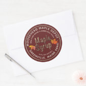 Herfst van de Maple van de Syrup van de Rode Maple Ronde Sticker (Envelop)