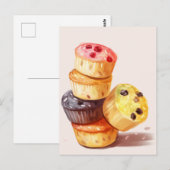 Herfst van de Muffin Tower Briefkaart (Voorkant / Achterkant)