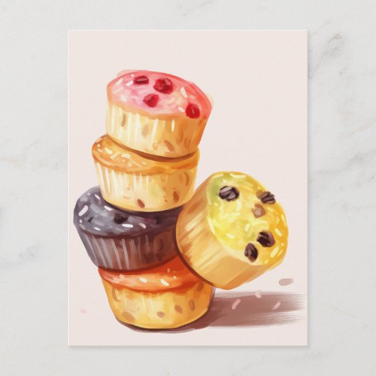 Herfst van de Muffin Tower Briefkaart (Voorkant)